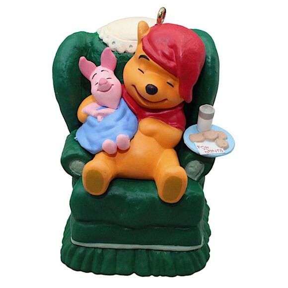 1997 Hallmark Ornament Waitin on Santa Vintage Winnie the Poo & Piglet Ornament - Picture 1 of 6